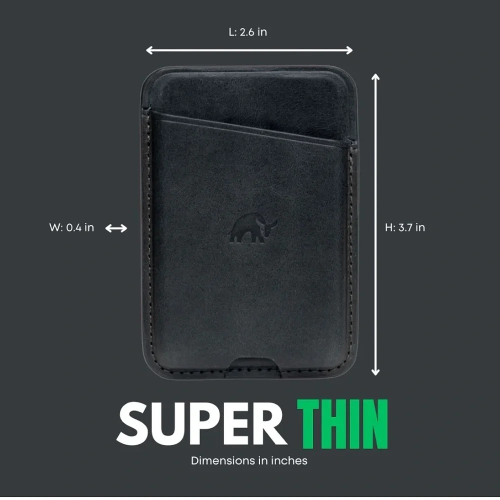 Bullstrap handcrafted premium full-grain leather magnetic MagSafe wallet